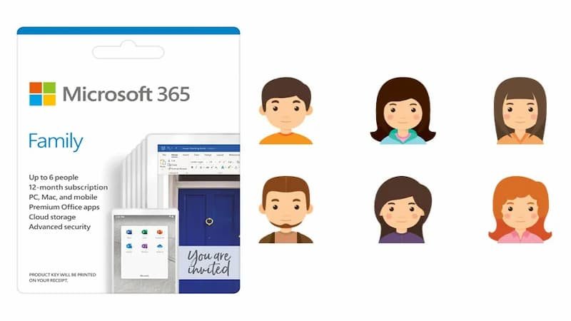 Màn hình hiển thị các tùy chọn gói Microsoft 365 như Cá nhân và Gia đình cùng các lợi ích tương ứng