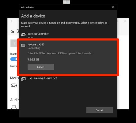 Nhấp vào bàn phím hiển thị