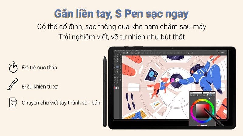 Bút S Pen siêu nhạy 2.8ms của Galaxy Tab S8+ tối ưu cho người dùng chuyên nghiệp