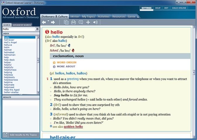 phần mềm học tiếng anh offline trên máy tính Oxford Dictionary