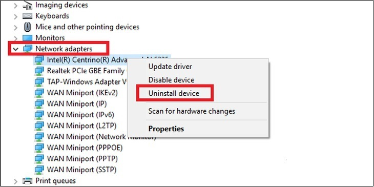 Kích hoạt lại adapter WiFi trong Change adapter settings