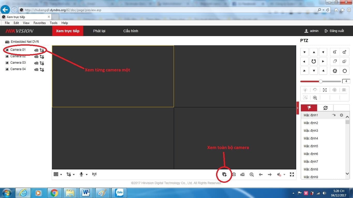 Điền User Name và Password để đăng nhập vào giao diện web cài đặt camera trên máy tính.