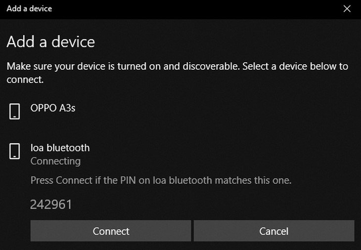 chọn và kết nối loa Bluetooth với máy tính Windows 10