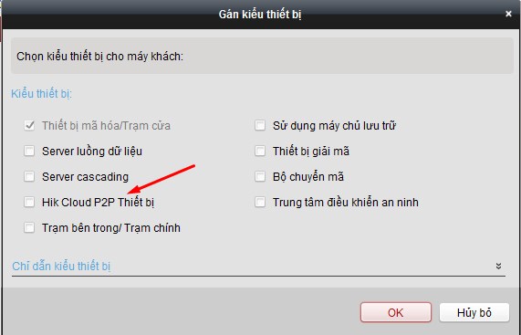 Chọn Hik Cloud P2P để kết nối thiết bị.