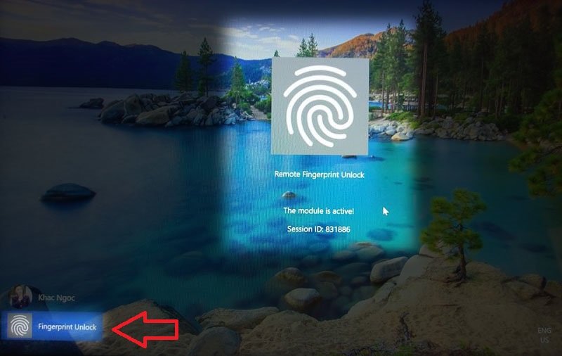 Màn hình khóa Windows sẵn sàng cho việc mở máy tính tay trên máy tính bằng vân tay