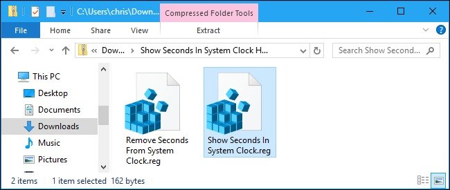 Thư mục chứa file Registry để điều chỉnh hiển thị đồng hồ trên máy tính