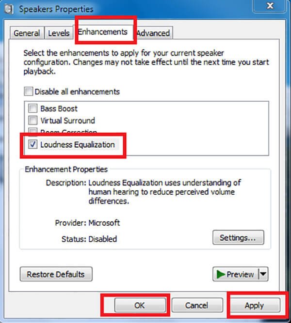 Kích hoạt tính năng Loudness Equalization giúp tăng âm lượng máy tính đáng kể