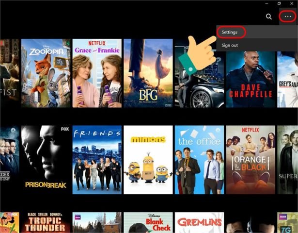 Netflix app interface