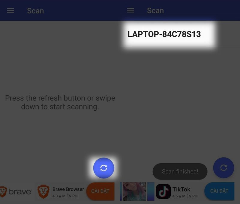 Chọn và lưu tên máy tính để thiết lập mở máy tính tay trên máy tính