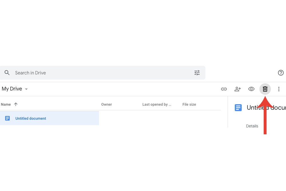 Cách xóa tệp trên máy tính: Xóa tệp bằng biểu tượng thùng rác trên Google Drive