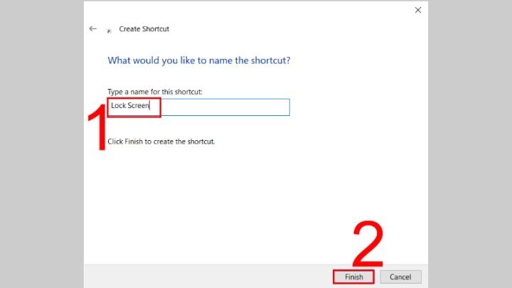 Đổi tên Shortcut thành Lock Screen