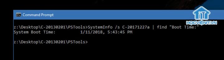 Sử dụng Command Prompt để kiểm tra thời gian sử dụng máy tính