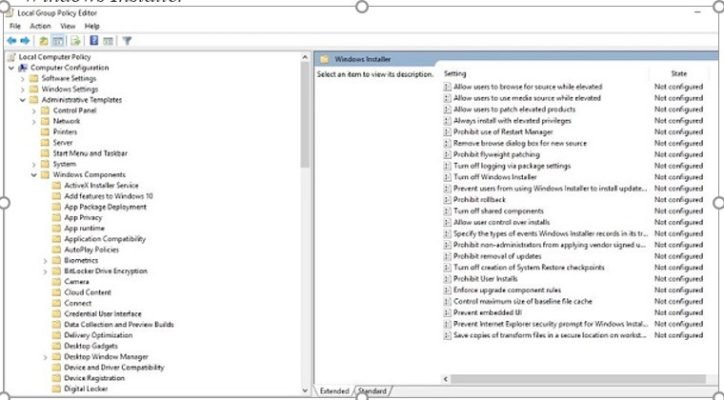 Mở trình chỉnh sửa Group Policy để quản lý cài đặt Windows Installer khi máy tính bị khóa