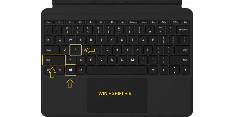 Dùng tổ hợp phím Windows + Shift + S để chụp màn hình máy tính microsoft
