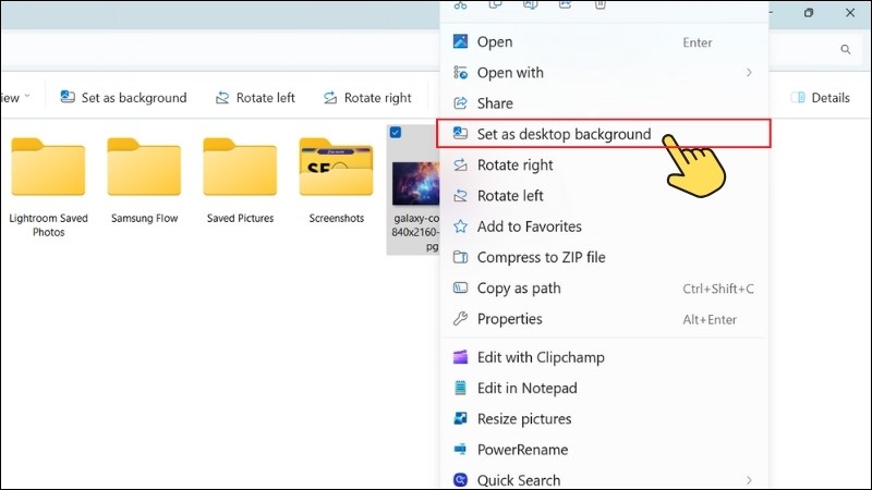 Hướng dẫn cài hình nền máy tính đơn giản từ ảnh cá nhân trên Windows 11
