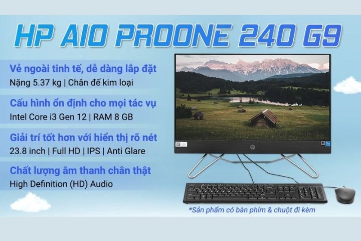 Máy tính để bàn HP AIO ProOne 240 G9 i3 sở hữu độ bền cao với nhiều tính năng hiện đại