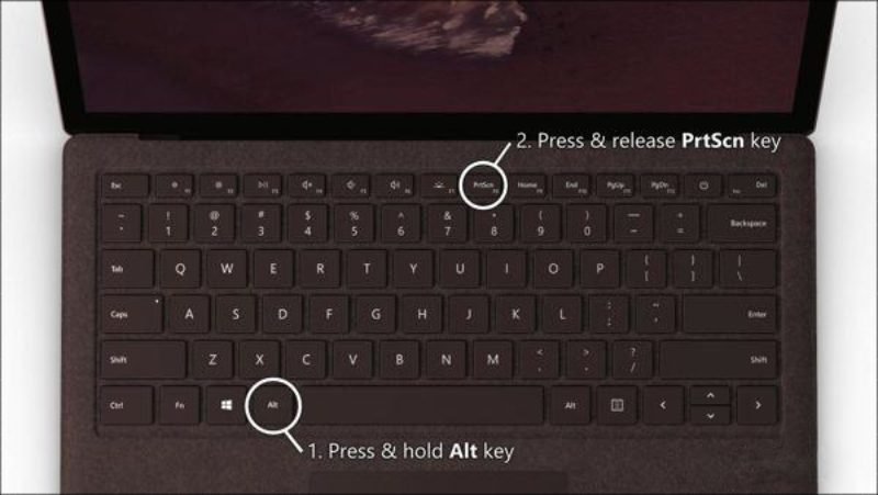 Sử dụng các tổ hợp phím để chụp màn hình Surface