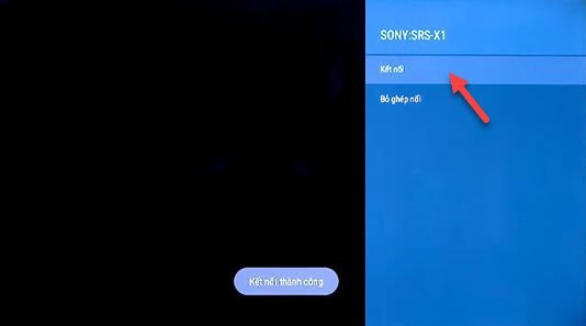 Màn hình thông báo kết nối Bluetooth thành công giữa máy tính và tivi LG