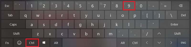 Phím tắt Ctrl 9 giúp chuyển đến tab cuối cùng trên máy tính