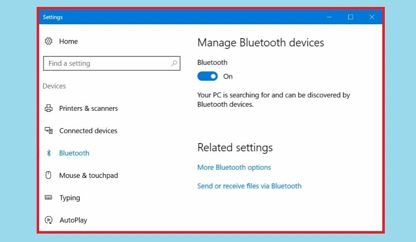 Tìm kiếm thiết bị Bluetooth trên máy tính Windows 10 để kết nối iPhone