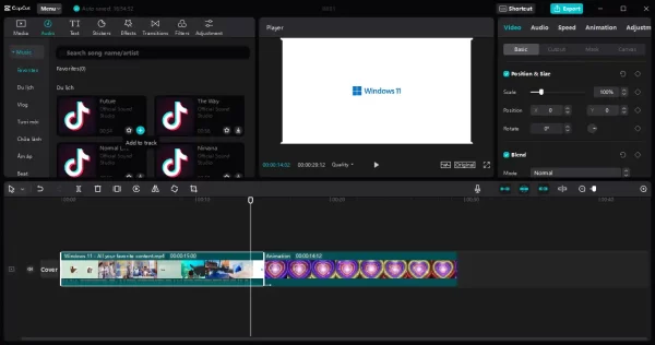 Thêm nhạc và hiệu ứng âm thanh khi chỉnh sửa video