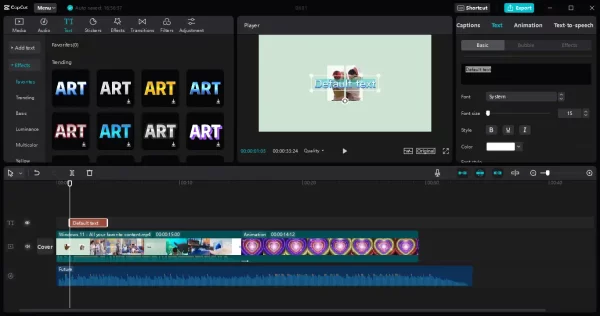 Chèn văn bản và tiêu đề vào video với CapCut