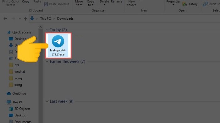 Quá trình tải xuống file cài đặt Telegram Desktop từ trình duyệt web.