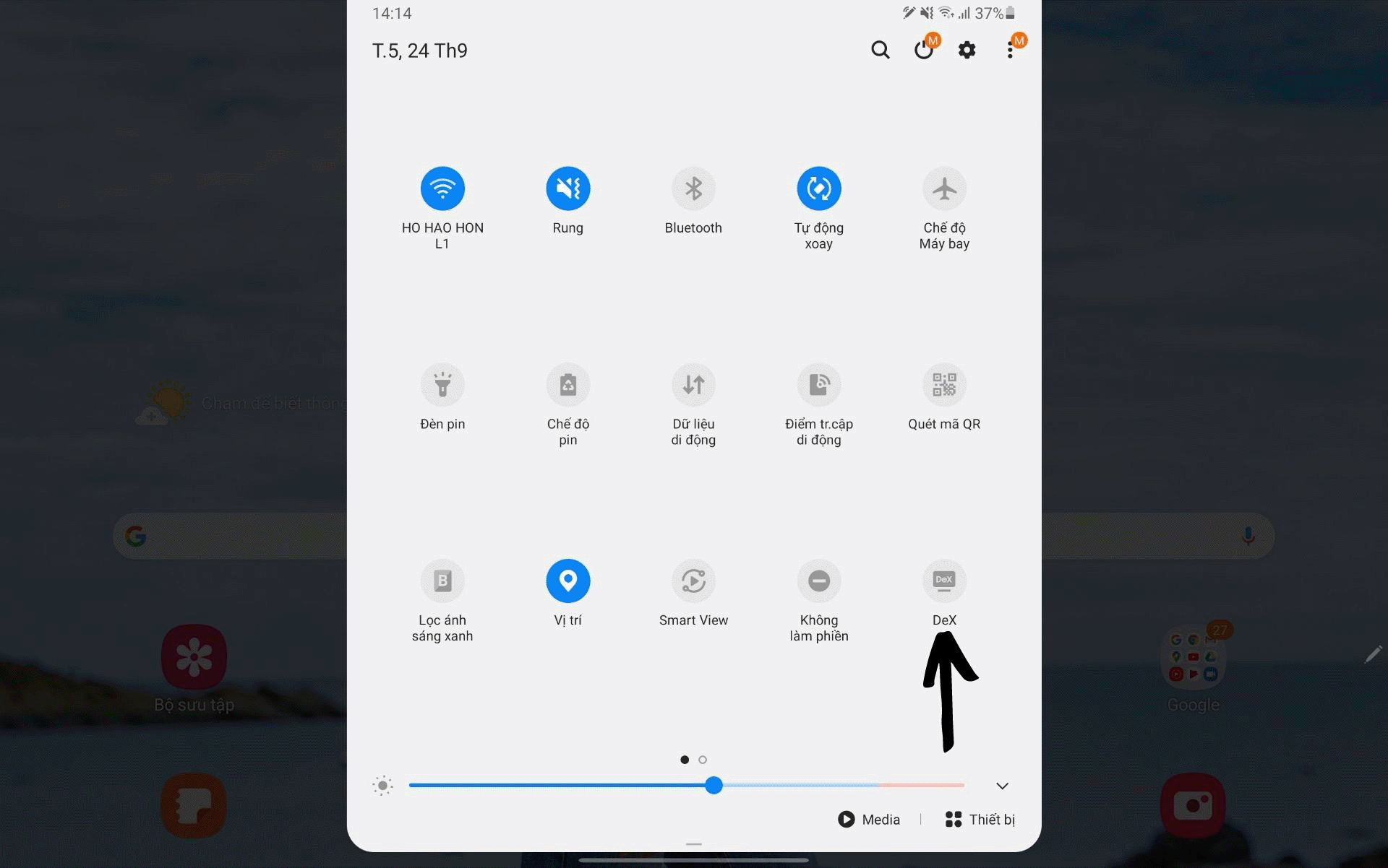 Chuyển đổi giao diện DeX trên máy tính bảng Samsung
