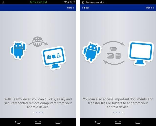 Giao diện TeamViewer trên Android hiển thị tùy chọn chia sẻ file