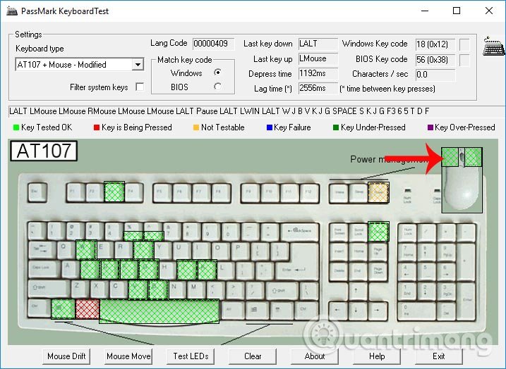KeyboardTest kiểm tra chuột