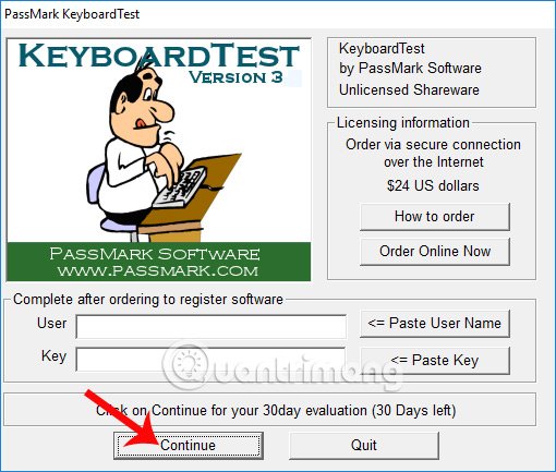 Bản KeyboardTest dùng thử