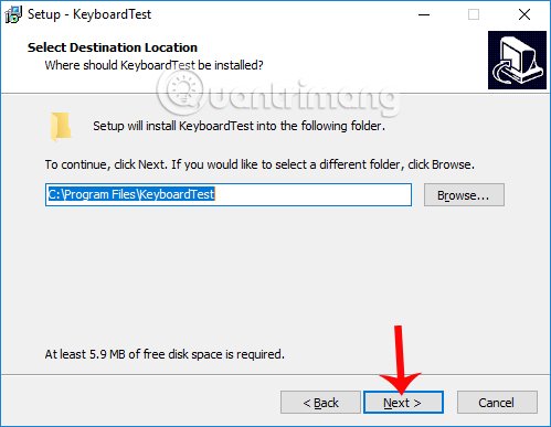 Thư mục cài đặt KeyboardTest