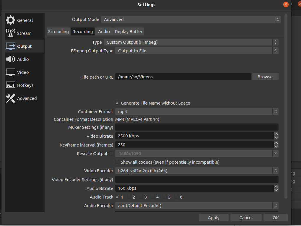OBS Studio cho phép lưu video với nhiều định dạng phổ biến khác nhau