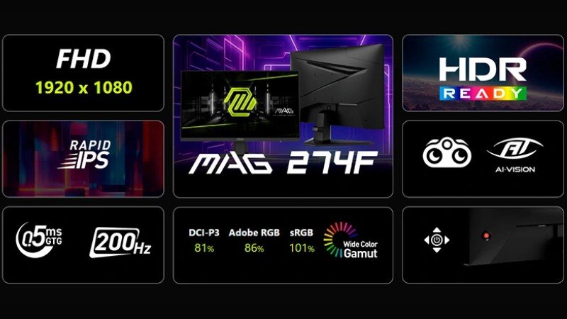 MSI GAMING MAG 274F 27 inch Full HD Rapid IPS với tần số quét 200Hz