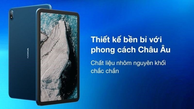 Máy tính bảng Nokia Tab T20 4G cho bé học tiếng Anh với thiết kế sang trọng