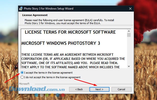 Hướng dẫn photo trên máy tính - Đồng ý điều khoản