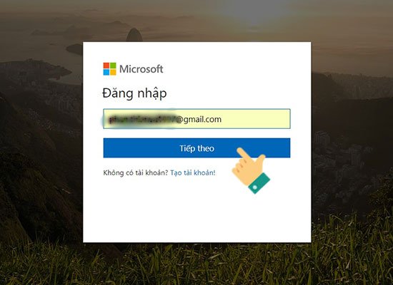 Nhập tài khoản Microsoft