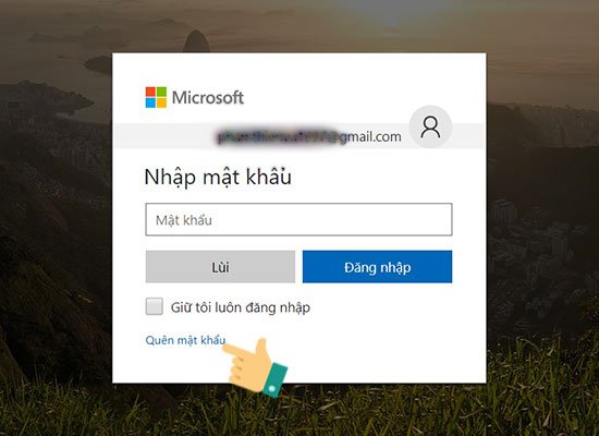 Chọn Quên mật khẩu