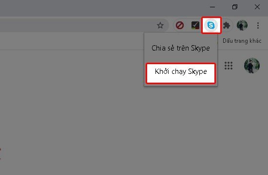 Khởi chạy Skype từ tiện ích mở rộng Chrome