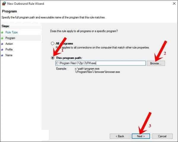 Chỉ định đường dẫn ứng dụng game cần chặn