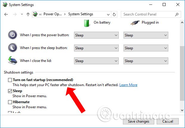 Tắt tính năng Fast Startup để sửa lỗi máy tính không tắt hoàn toàn
