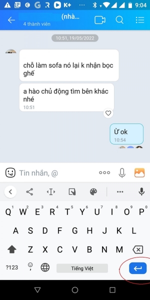 Hiển thị nút xuống dòng sau khi cài đặt trên Zalo Android