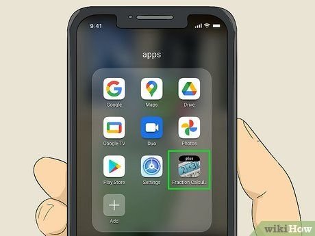 Mở ứng dụng Fraction Calculator Plus để nhập phân số trên máy tính di động