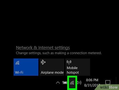 Biểu tượng Wi-Fi trên Taskbar