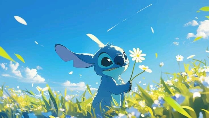 Ảnh anime cô gái với mái tóc vàng và bộ trang phục màu đen, đứng trong không gian đầy sao