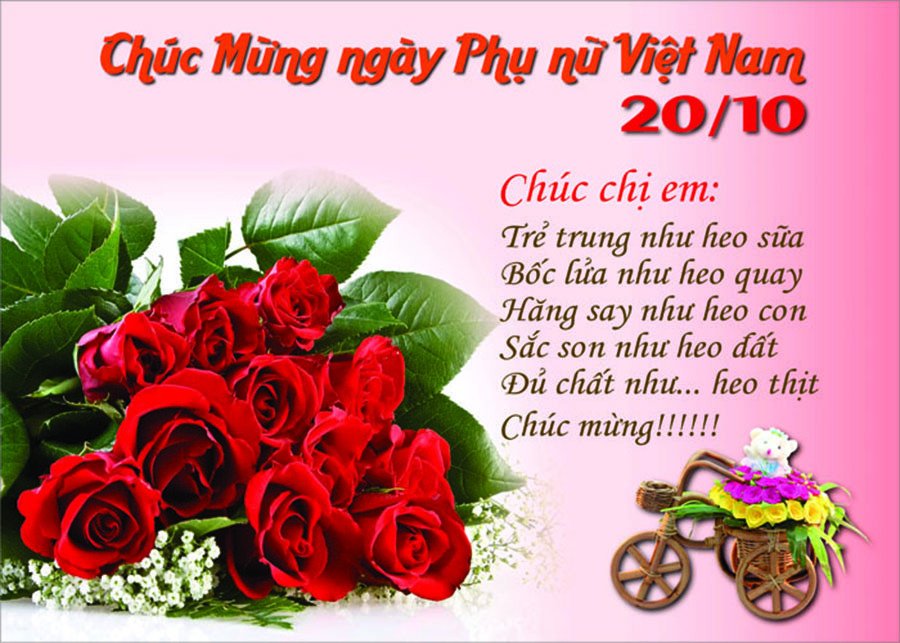 Ảnh nền máy tính ý nghĩa: Lời thơ chúc mừng Ngày Phụ nữ Việt Nam 20-10