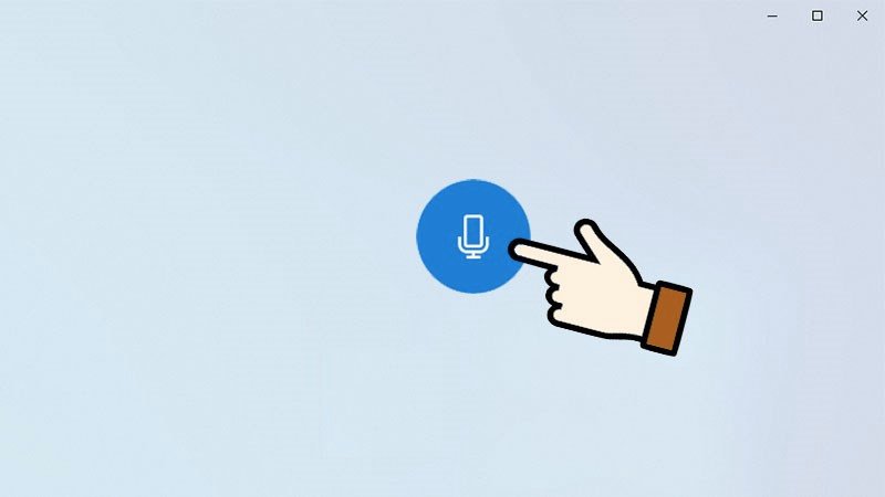 Giao diện ứng dụng Voice Recorder với biểu tượng micro lớn để bắt đầu ghi âm trên máy tính.
