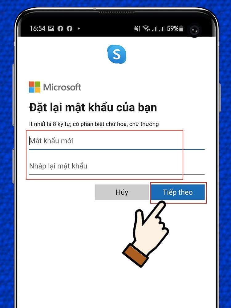 Thiết lập mật khẩu Skype mới trên máy tính của bạn