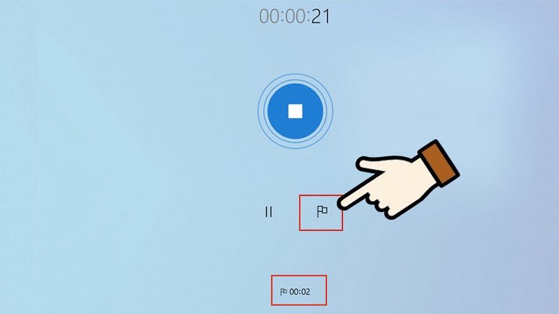 Biểu tượng cờ dùng để đánh dấu các khoảnh khắc quan trọng khi ghi âm trên máy tính.