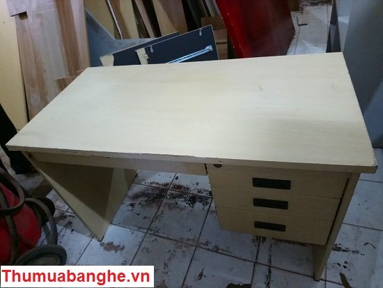 Bàn làm việc 1m2x60cm với 3 hộc tủ phải, ngăn kéo bàn phím cho máy vi tính để bàn thanh lý